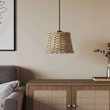vidaXL Senčilo za stropno svetilko rjavo Ø20x15 cm pleteno | Shoptok.si