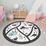 Mila Home Črna/bela pralna otroška igralna preproga ø80 cm Dino Park – | Shoptok.si