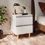 Furnova Nočna omarica z nogami iz borovine 2 kosa bela 40x35x50 cm, (21926140) | Shoptok.si