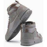 Ombre Men's high boots sneakers with shiny elements - brown | Shoptok.si
