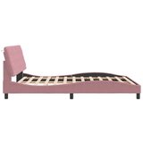 vidaXL Okvir kreveta s LED svjetlima ružičasti 160 x 200 cm baršunasti | shoptok.hr