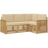  Setovi sofa 4 pcs Bijela i bež 187,5 x 128,5 x 73 cm Poliester | Eponuda.com