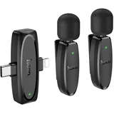 2 x Bežični Lavalier mikrofon Lightning / Type C L15 Crni