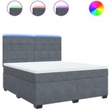 vidaXL Box spring postelja z vzmetnico temno siva 180x200 cm žamet | Shoptok.si