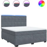 vidaXL Krevet s oprugama i madracem tamnosivi 180x200 cm baršunasti | shoptok.hr