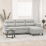 vidaXL Trosed s stolčkom za noge svetlo siv 180 cm mikrovlakna Cene