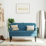 vidaXL Klupa s naslonom plava 119,5 x 64,5 x 75 cm baršunasta | shoptok.hr
