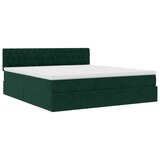  Krevet s madracem tamnozeleni 200x200 cm baršun - Tamnozelena 200 x 200 cm Dizajn s gumbima | shoptok.hr
