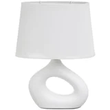 Bijela stolna lampa keramička s tekstilnim sjenilom (visina 30 cm) –
