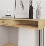 Marckeric Stranska mizica z mizno ploščo v hrastovem dekorju 35x100 cm Saturne – | Shoptok.si