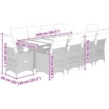  9-dijelni vrtni bistro set od poliratana s jastucima smeđi Smeđa | shoptok.hr