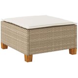 vidaXL Vrtni stolček z blazino bež 63,5x56x32 cm poli ratan | Shoptok.si