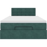  Otomanski krevet s madracem i LED tamnozeleni 120x190cm baršun | shoptok.hr