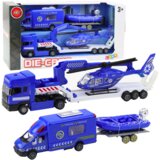 Policijski spasilački automobil, brod, kamion, helikopter, plavi set Cijene