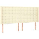  Vzglavje z ušesi krem 163x16x118/128 cm umetno usnje, (20954017) | Shoptok.si