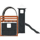 vidaXL Krevet na kat s toboganom i zavjesama bijelo-crni 90 x 200 cm | shoptok.hr