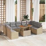  Vrtni set za objed s jastukom 10 pcs Bež i siva | shoptok.hr