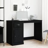 vidaXL miza s shranjevanjem Črn hrast 50x115x75 cm Iverna plošča, (22094514) | Shoptok.si