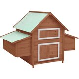 vidaXL Kokošinjac boja kave i bijela 152x96x110 cm od masivne jelovine | shoptok.hr