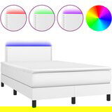  The Living Store Box spring postelja z vzmetnico LED bela 120x190 cm um. usnje - Box Spring Postelja, (21497727) | Shoptok.si
