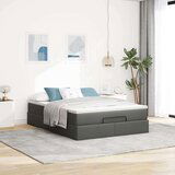  Otomanski krevet s madracem tamnosivi 140x190cm od tkanine | shoptok.hr