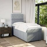 vidaXL Box spring postelja z vzmetnico svetlo siva 90x190 cm blago | Shoptok.si