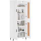 Visoka komoda bijela 69,5x34x180 cm konstruirano drvo Slike