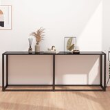 Maison Chic konzolna miza - miza ob steni črna 200x35x75,5 cm kaljeno steklo, (21786436) | Shoptok.si