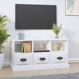 TV ormarić sjajni bijeli 100x35x50 cm od konstruiranog drva | shoptok.hr