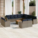 vidaXL 14-dijelni set vrtnih sofa od poliratana s jastucima sivi | shoptok.hr