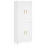  Visoka komoda bijela 69,5x34x180 cm konstruirano drvo Slike