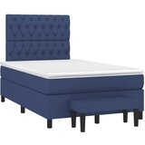 vidaXL Box spring postelja z vzmetnico modra 120x190 cm blago, (21111874) | Shoptok.si