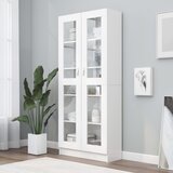 The Living Store Vitrina bela 82,5x30,5x185,5 cm iverna plošča - Vitrina, (21836791) | Shoptok.si