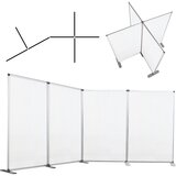 SMIT VISUAL Modularna predelna stena, prozorna, VxŠxG 1850 x 1250 x 500 mm, aluminijast okvir, z nogami | Shoptok.si