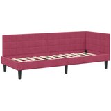  Kutni okvir kreveta Vinska crvena 80 cm x 200 cm Baršun | shoptok.hr