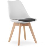 Brandless MARK stol črno-bel / naravne noge x 4, (22030479) | Shoptok.si