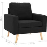  Fotelja od tkanine crna | shoptok.hr