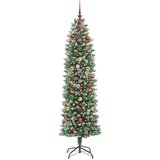 vidaXL Umjetno vitko božićno drvce s stalakom Zelena i bijela 210 cm | shoptok.hr