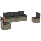 Maison Chic Seti vrtnega pohištva - Vrtna garnitura - Vrtni pohištvo set 6-delna z blazinami siv poli ratan, (21808989) | Shoptok.si