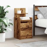 vidaXL Nočna omarica z 2 predaloma starinski les 38x34x80 cm Cene
