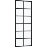  Drsna vrata ESG steklo in aluminij 76x205 cm črna, (20767331) | Shoptok.si