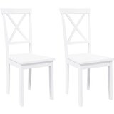 Maison Chic Jedilni stoli - Vzorci stoli 2 kosa bele masivne lesene gume A181, (22032300) | Shoptok.si