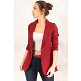 armonika Women's Burgundy Single Button Jacket