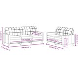  2-dijelni set sofa s jastucima krem od tkanine | shoptok.hr