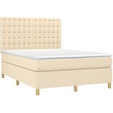  box spring s madracem LED krem 140x200 cm od tkanine | shoptok.hr