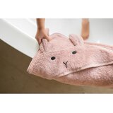 Kindsgut Rožnata/rjava bombažna otroška brisača s kapuco 75x75 cm Rabbit – | Shoptok.si