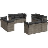  The Living Store Vrtna sedežna garnitura 12-delna z blazinami siva poli ratan - Vrtna Sedežna Garniture, (21449401) | Shoptok.si