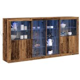  Stranski kabinet z LED lučmi Stari les 202x37x100 cm Izdelan iz lesa, Stranski kabinet z LED lučmi Stari les 60.5x37x100 cm, Stranski kabinet z LED lučmi Stari les 41x37x100 cm | Shoptok.si