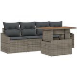 vidaXL 5-delni vrtnarski sedežni set z blazinami siva poli ratan, (22093411) | Shoptok.si