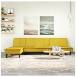 vidaXL Kutna garnitura na razvlačenje žuta 255x140x70 cm baršunasta | shoptok.hr